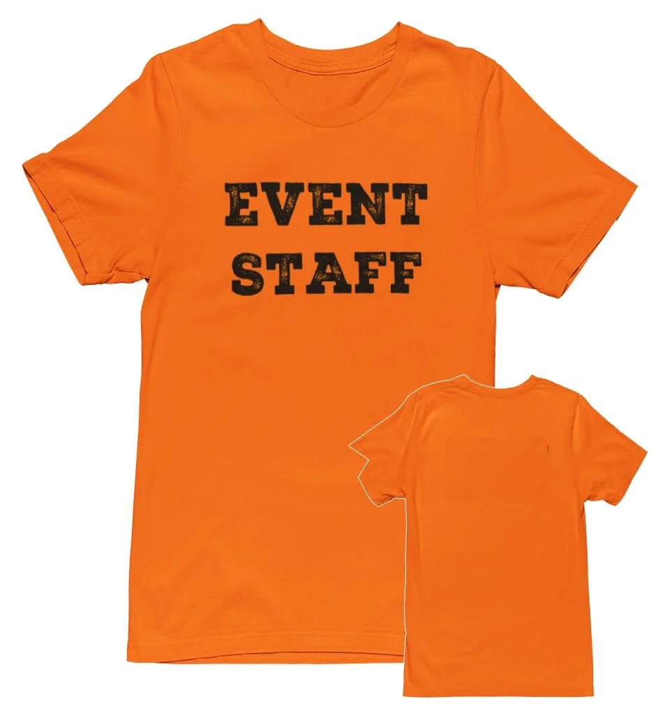Professional Event Men's Unisex Staff Tees - Front & Back All Colors & Sizes In Stock - NYC Factory