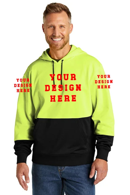 Custom Worksite Basic CornerStone� Enhanced Visibility Fleece Pullover Hoodie - NYC Factory