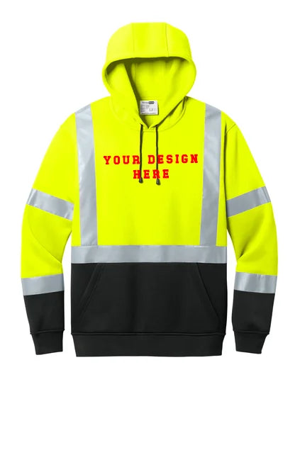 Custom Crew Business CornerStone� ANSI 107 Class 3 Heavy-Duty Fleece Pullover Hoodie - NYC Factory