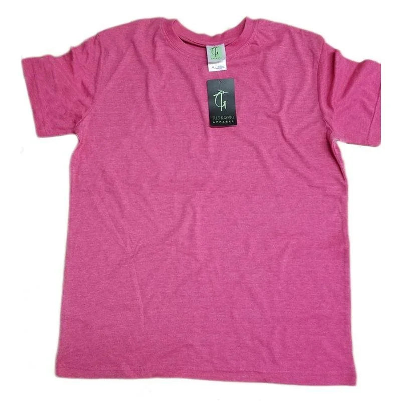 Tulo Garn Kids Heather Color Cotton Blend Crew Tee - NYC Factory