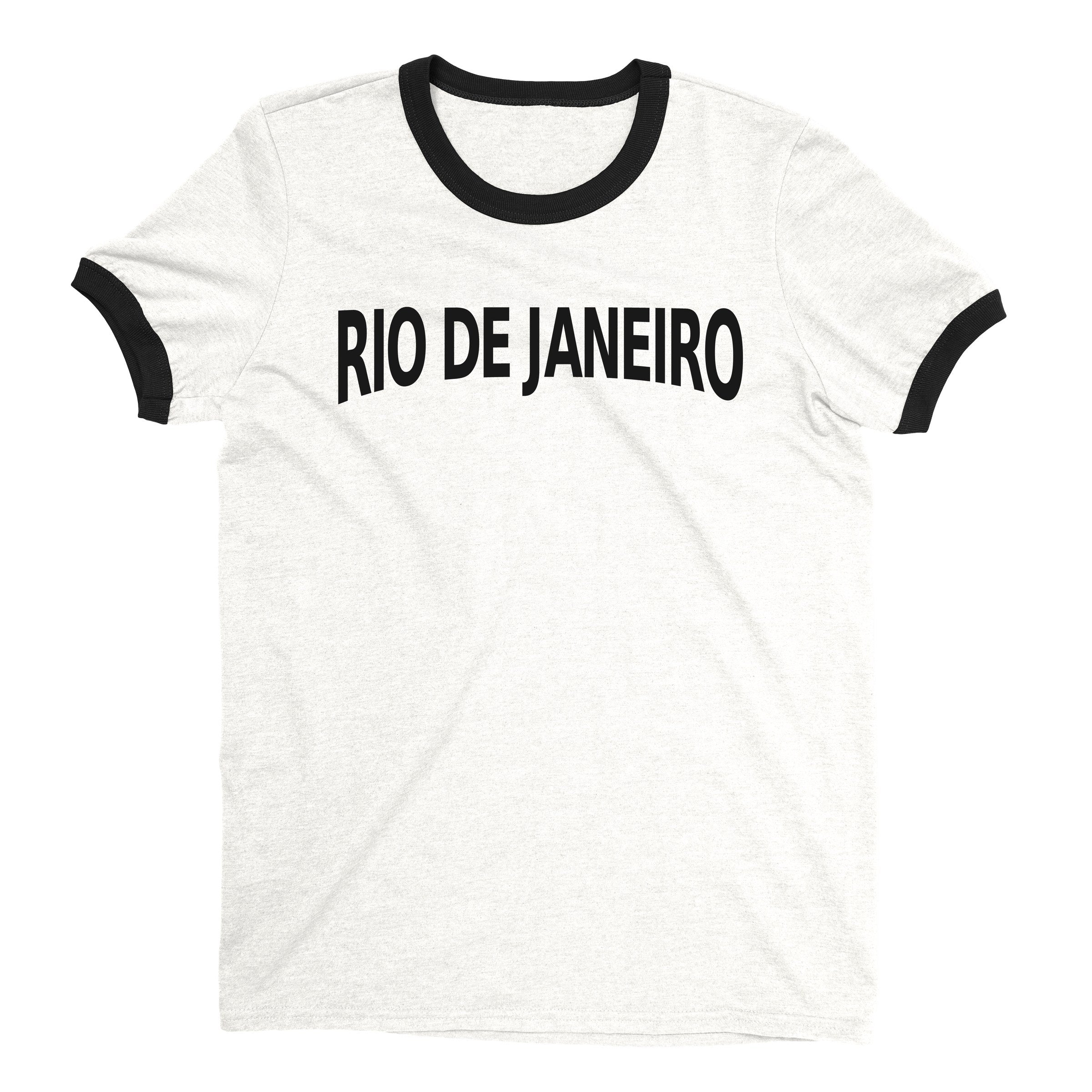 Rio de Janeiro Ringer Tee — White