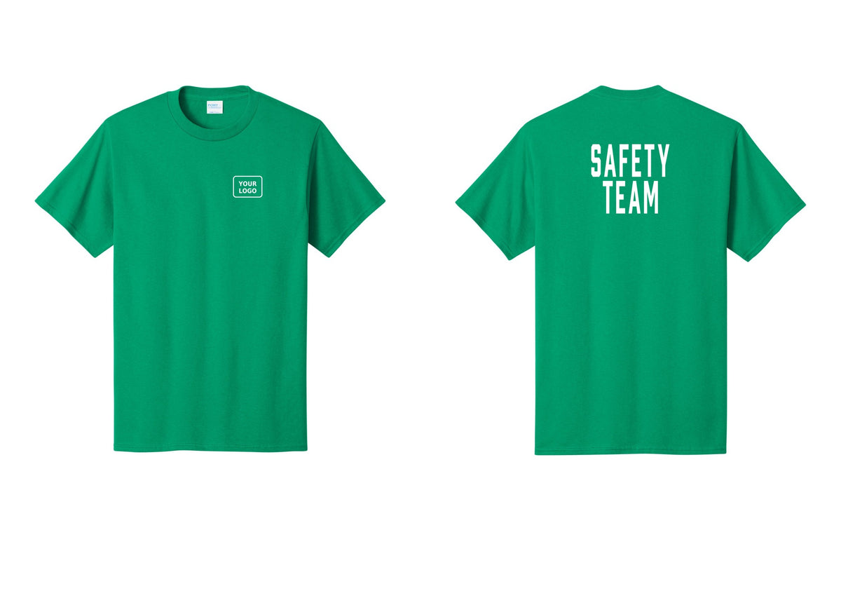 NYC Factory Custom Logo Safety Team T-Shirt for Events, Venues & Volunteers (Classic) - Your Logo + Back - Kelly