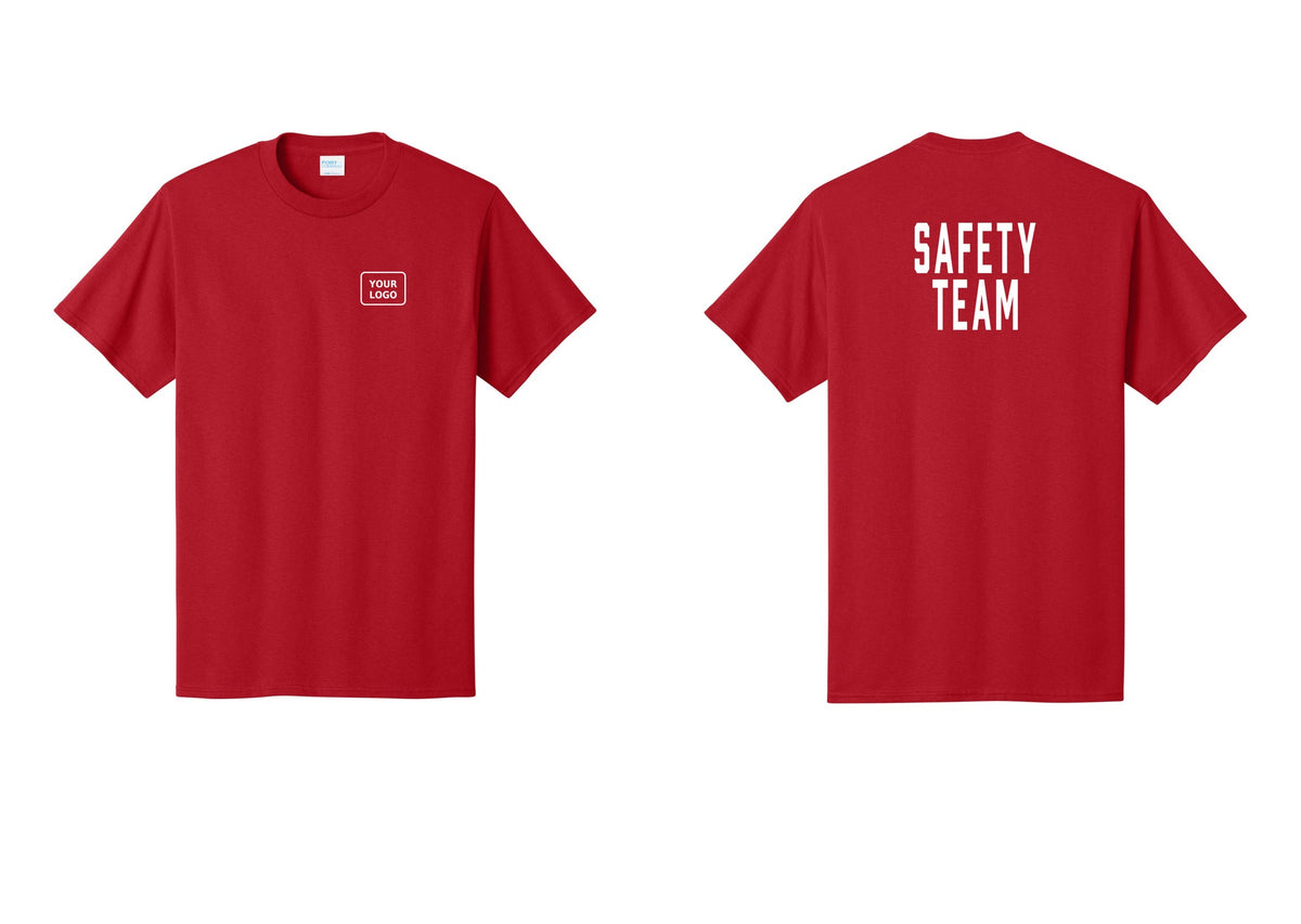 NYC Factory Custom Logo Safety Team T-Shirt for Events, Venues & Volunteers (Classic) - Your Logo + Back - Red