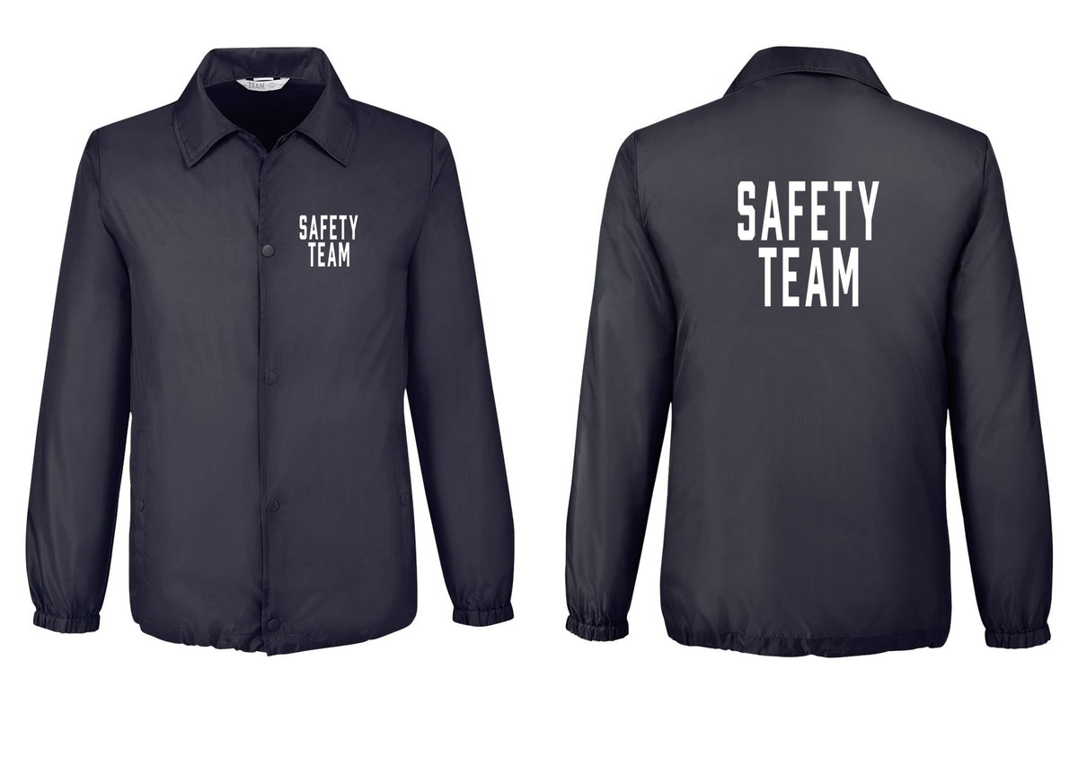 NYC Factory Safety Team Snap-Front Coaches Jacket (Classic) - Chest + Back - Black