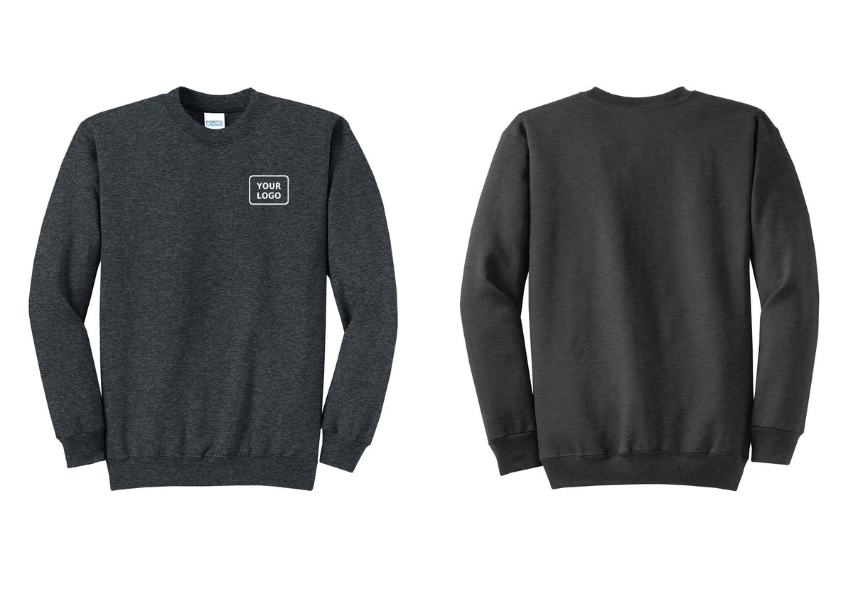 NYC Factory Custom Logo Safety Team Cotton Fleece Crewneck Sweatshirt (Classic) - Your Logo Only - Dark Heather Grey