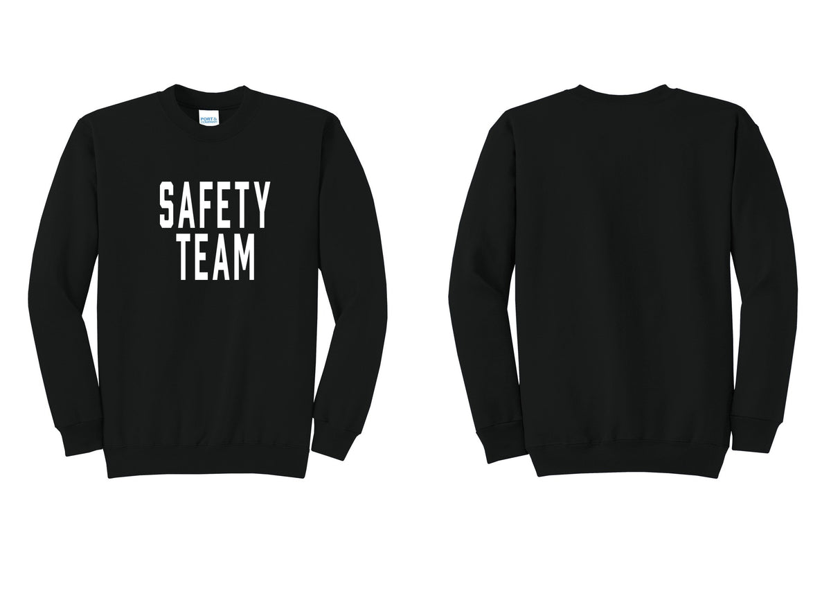 NYC Factory Safety Team Cotton Fleece Crewneck Sweatshirt (Classic) - Front Only - Black