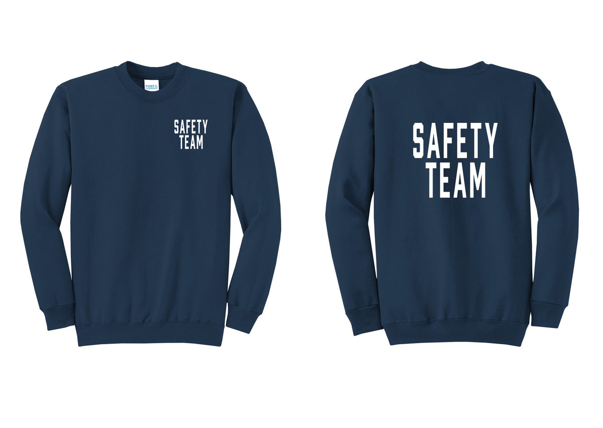NYC Factory Safety Team Cotton Fleece Crewneck Sweatshirt (Classic) - Chest + Back - Navy