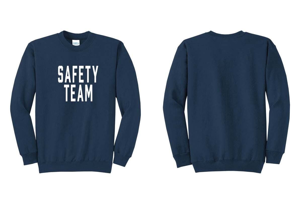 NYC Factory Safety Team Cotton Fleece Crewneck Sweatshirt (Classic) - Front Only - Navy
