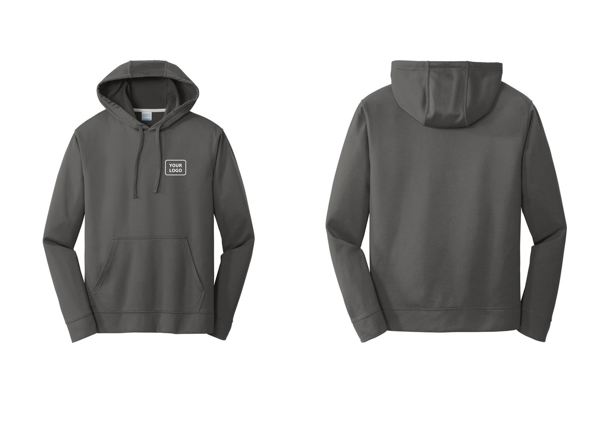 NYC Factory Custom Logo Safety Team Performance Hooded Fleece Pullover Sweatshirt (Classic) - Your Logo Only - Charcoal