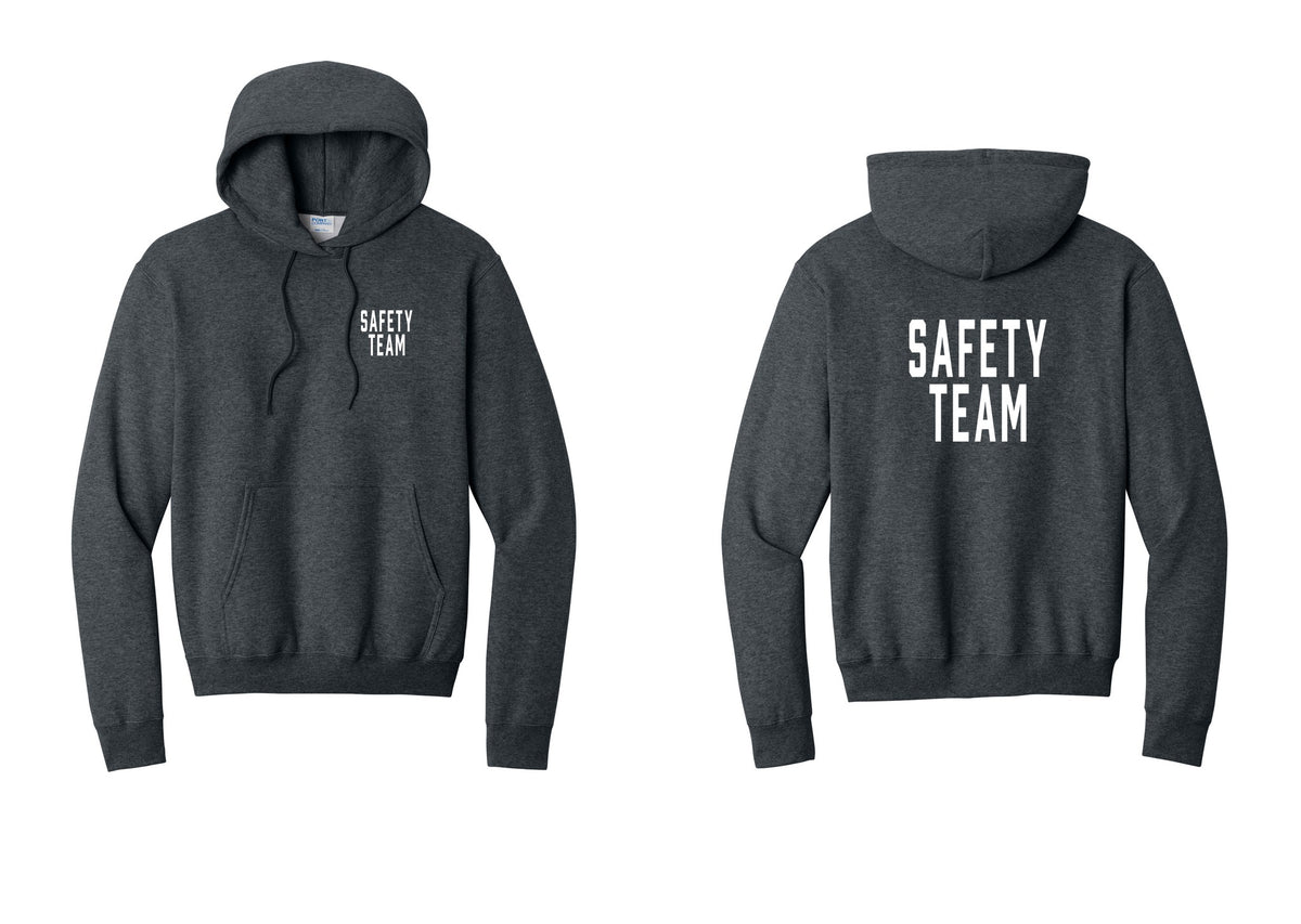 NYC Factory Safety Team Cotton Fleece Pullover Hoodie (Classic) - Chest + Back - Dark Heather Grey