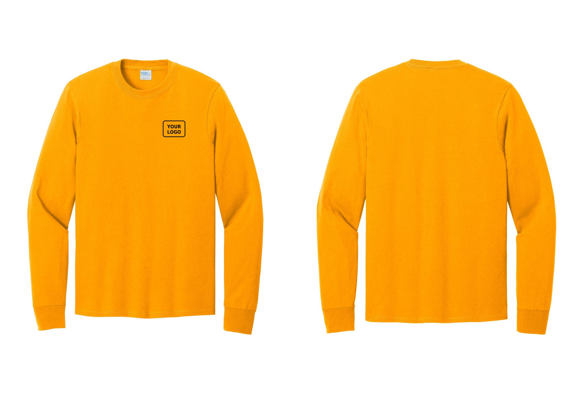 NYC Factory Custom Logo Safety Team Cotton Long Sleeve T-Shirt (Classic) - Your Logo Only - Gold