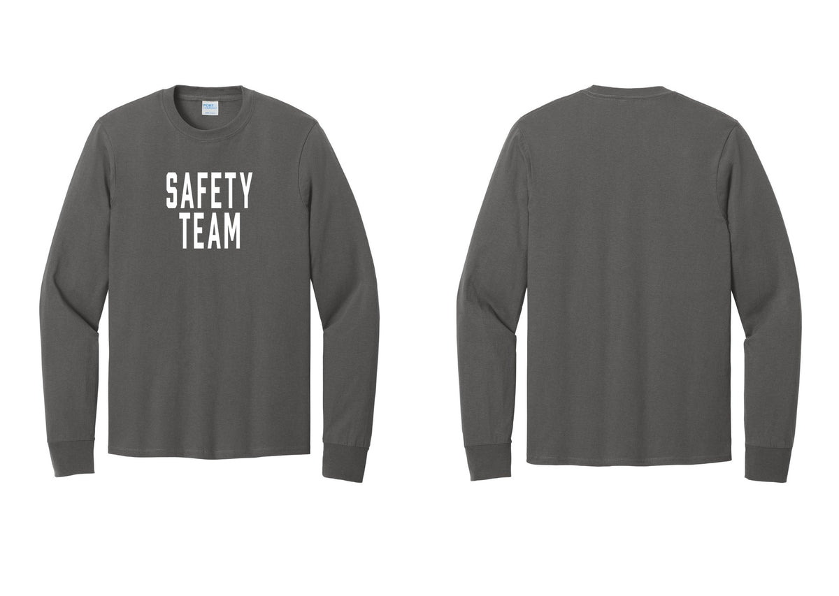 NYC Factory Safety Team Cotton Long Sleeve T-Shirt (Classic) - Front Only - Charcoal