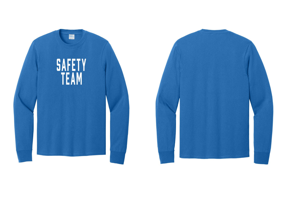 NYC Factory Safety Team Cotton Long Sleeve T-Shirt (Classic) - Front Only - Royal