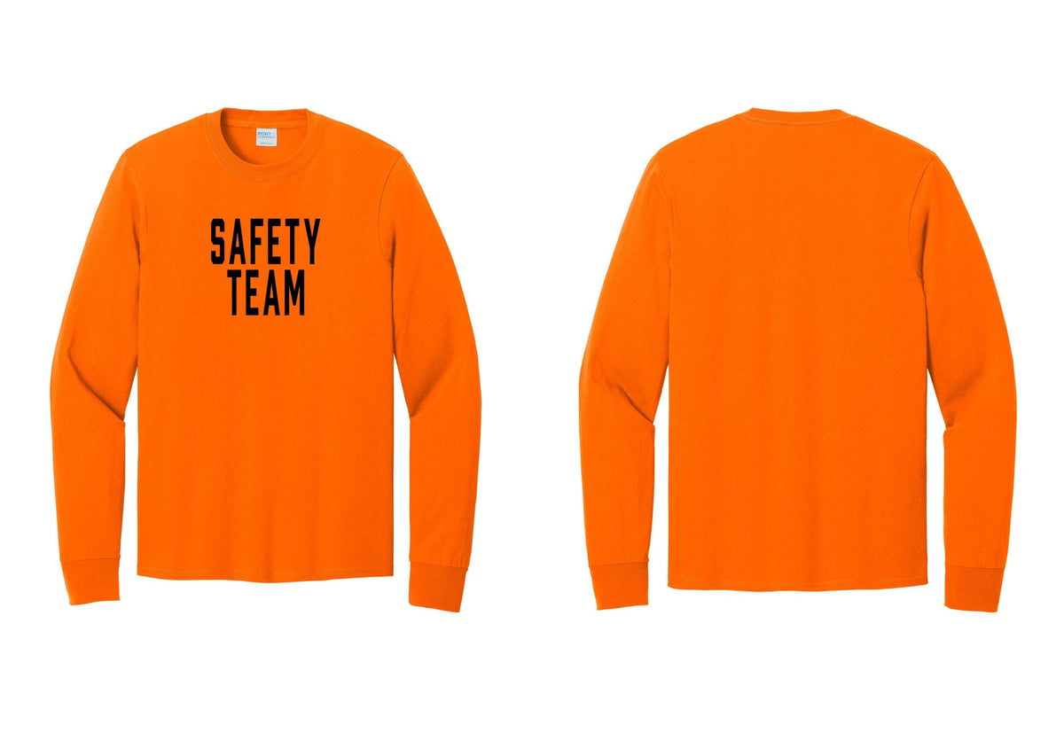 NYC Factory Safety Team Cotton Long Sleeve T-Shirt (Classic) - Front Only - Safety Orange