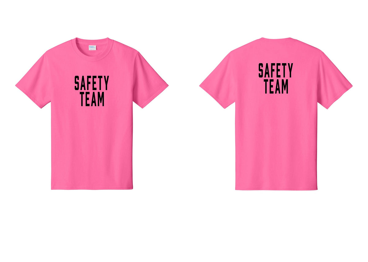 NYC Factory Safety Team T-Shirt for Events, Venues & Volunteers (Classic) - Front + Back - Neon Pink