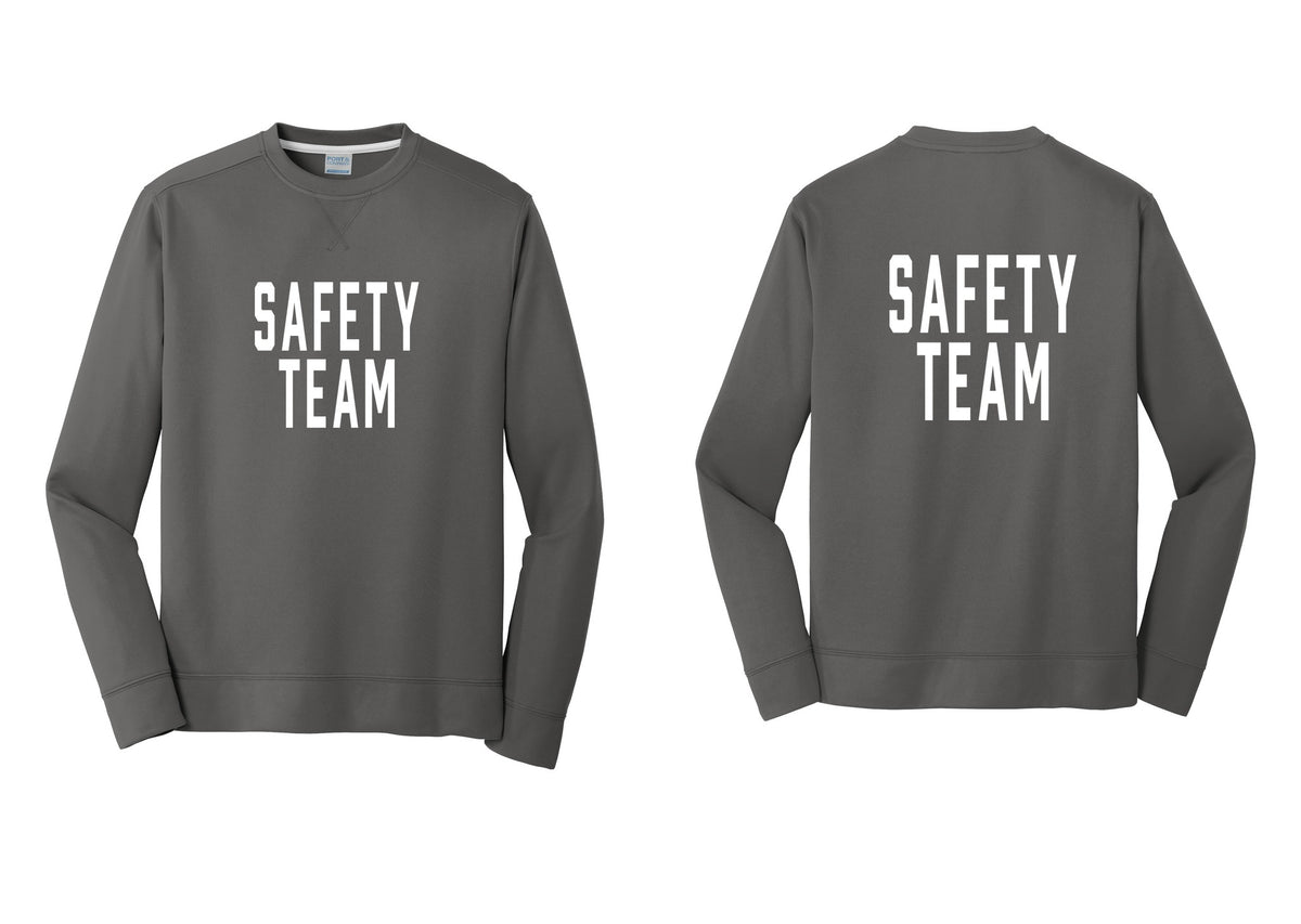 NYC Factory Safety Team Performance Fleece Crewneck Sweatshirt (Classic) - Front + Back - Charcoal