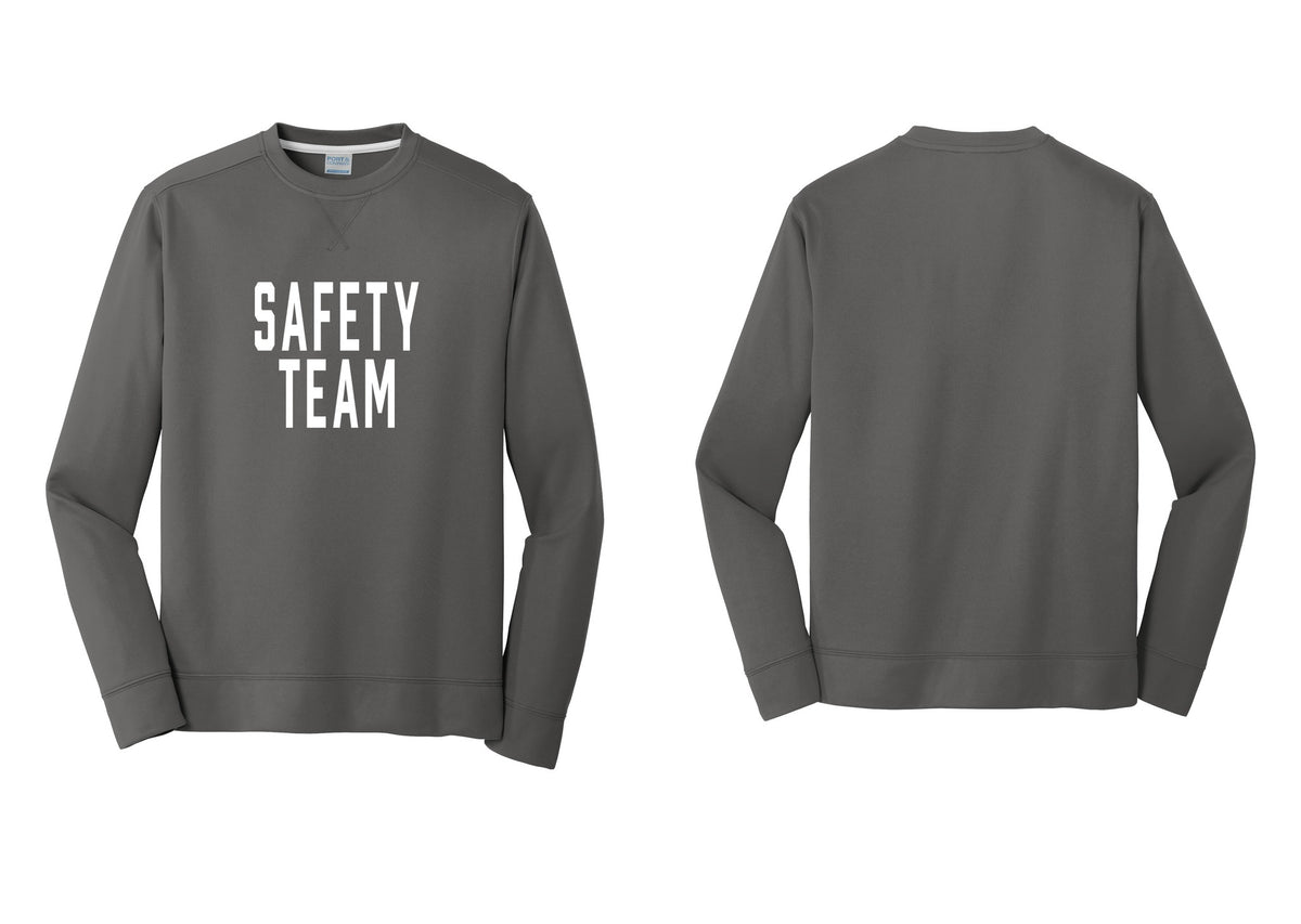 NYC Factory Safety Team Performance Fleece Crewneck Sweatshirt (Classic) - Front Only - Charcoal