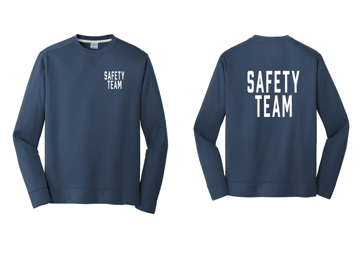 NYC Factory Safety Team Performance Fleece Crewneck Sweatshirt (Classic) - Chest + Back - Navy