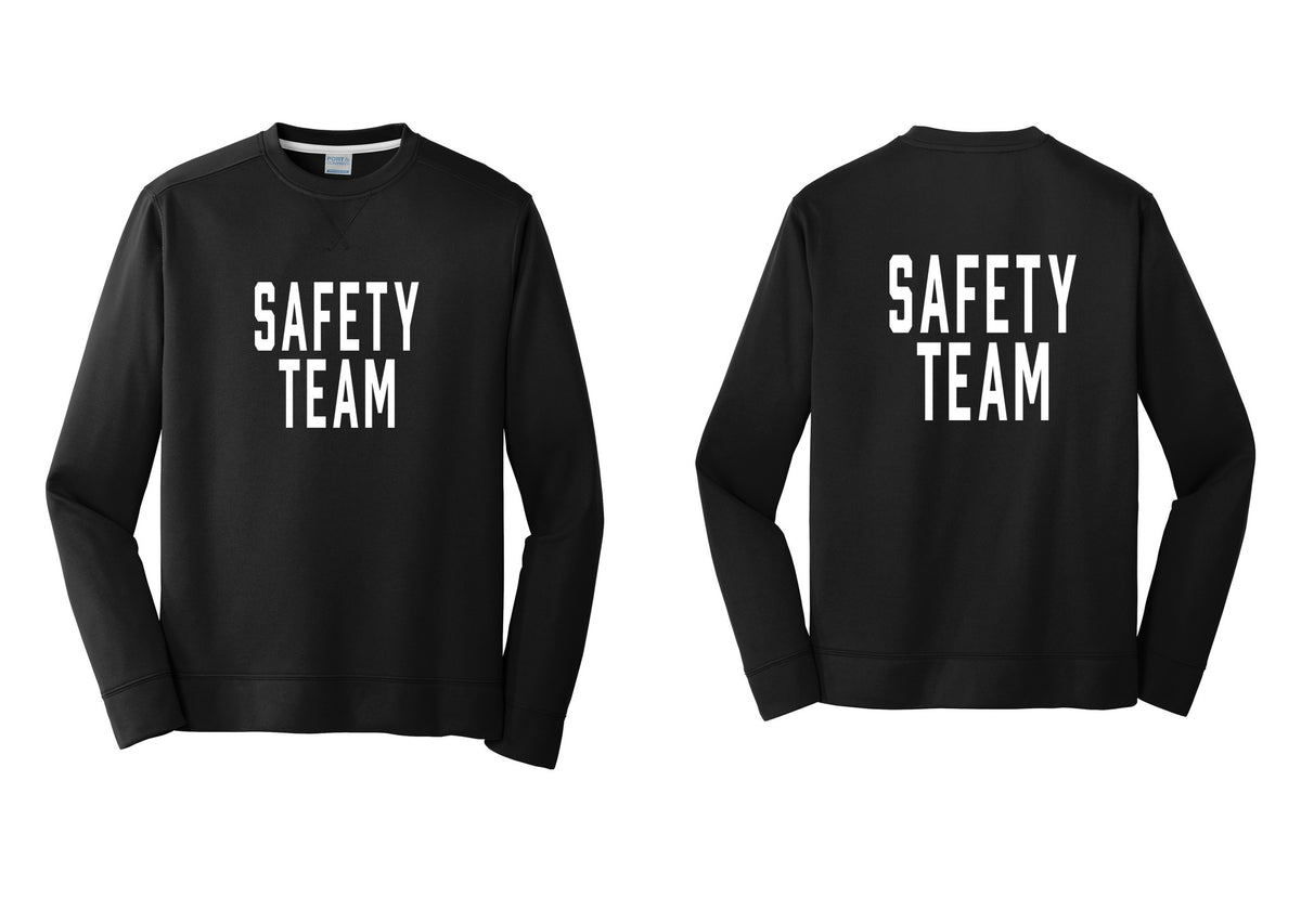 NYC Factory Safety Team Performance Fleece Crewneck Sweatshirt (Classic) - Front + Back - Black