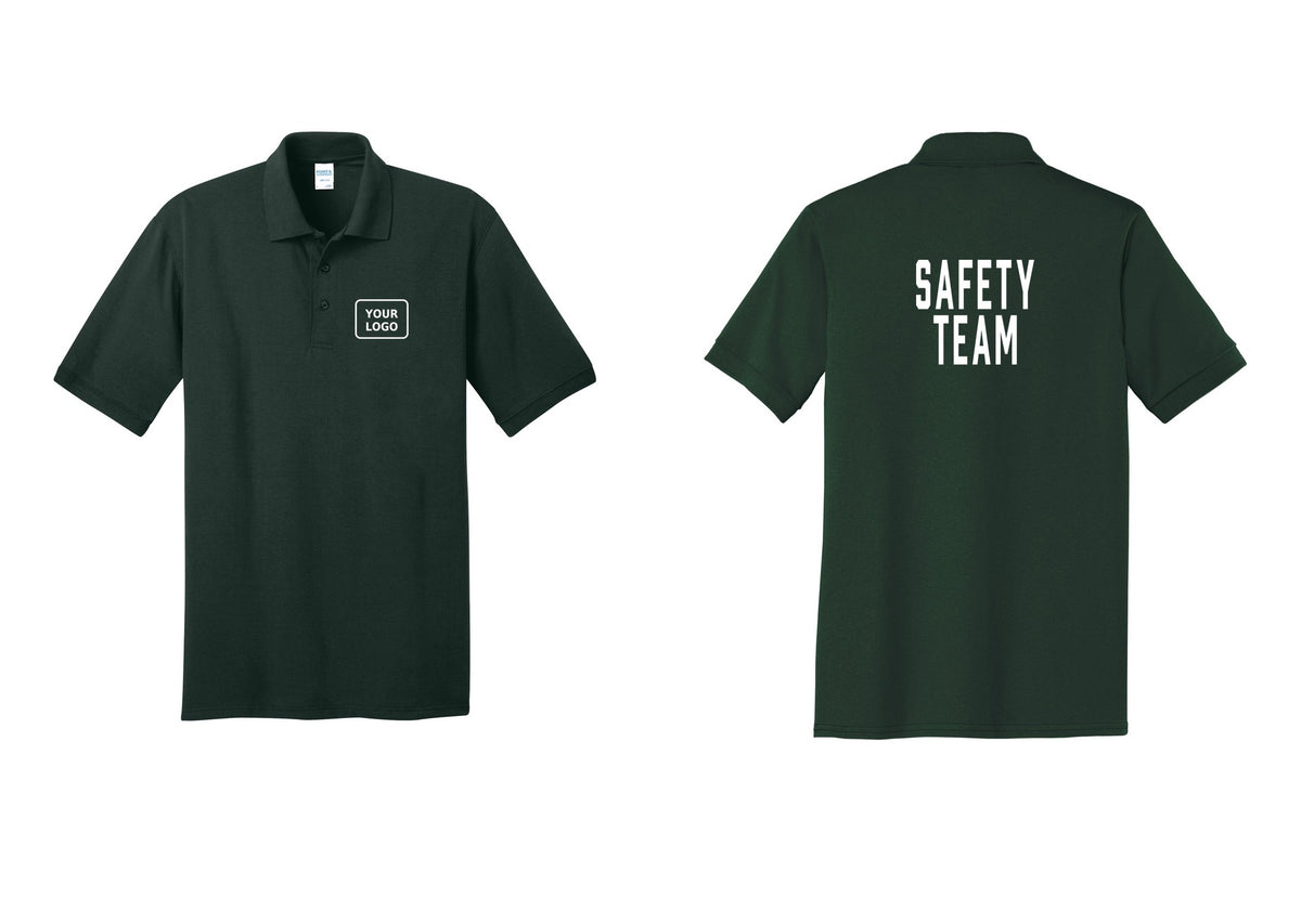 NYC Factory Custom Logo Safety Team Polo Shirt (Classic) - Your Logo + Back - Dark Green