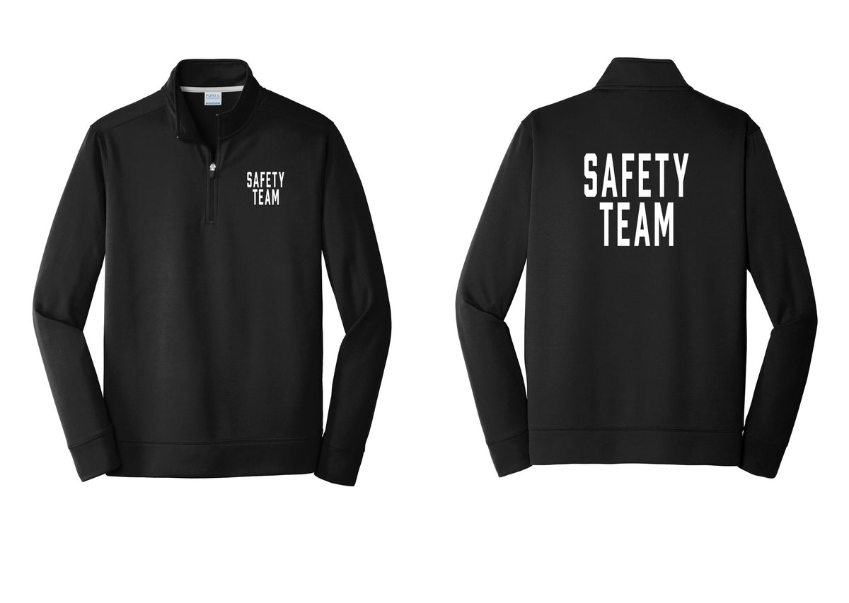NYC Factory Safety Team Performance Fleece 1/4-Zip Pullover Sweatshirt (Classic) - Chest + Back - Black