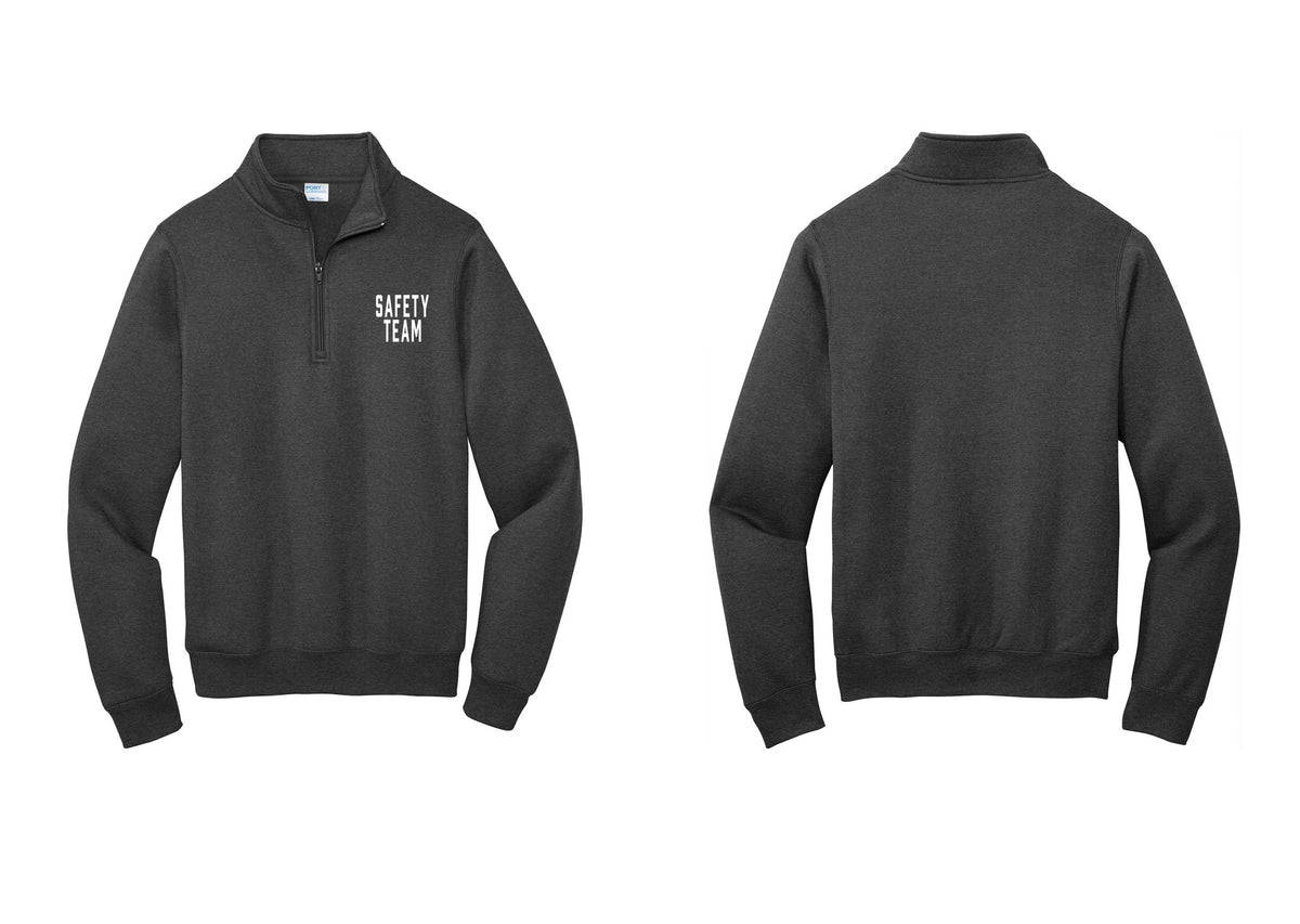 NYC Factory Safety Team Cotton Fleece 1/4-Zip Pullover Sweatshirt (Classic) - Chest Only - Dark Heather Grey