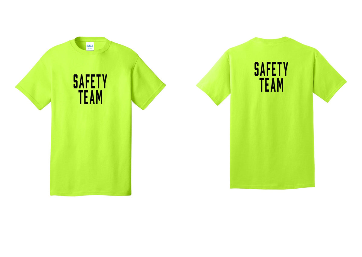NYC Factory Safety Team T-Shirt for Events, Venues & Volunteers (Classic) - Front + Back - Safety Green
