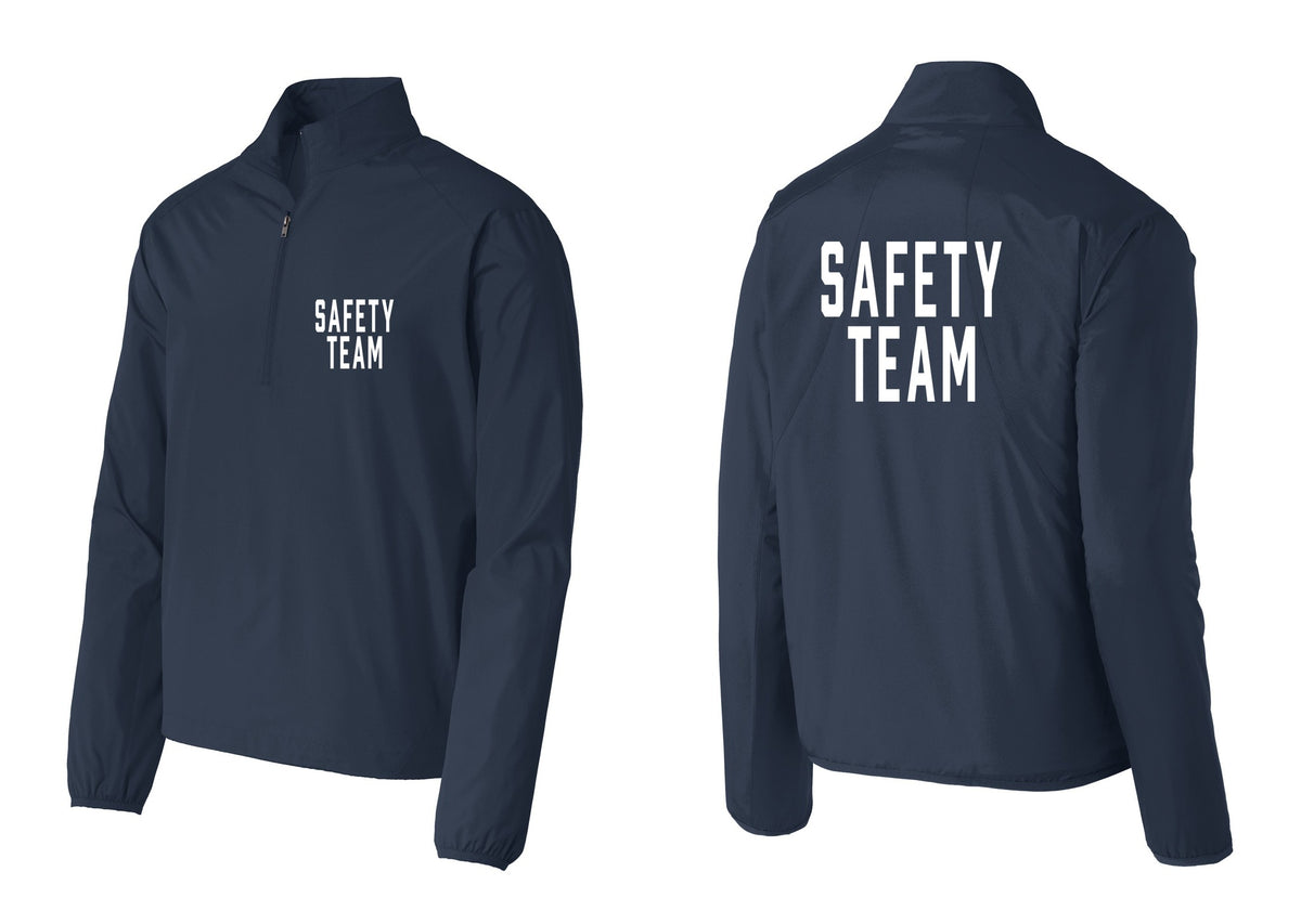 NYC Factory Safety Team Windbreaker 1/2-Zip Pullover (Classic) - Chest + Back - Dress Blue Navy