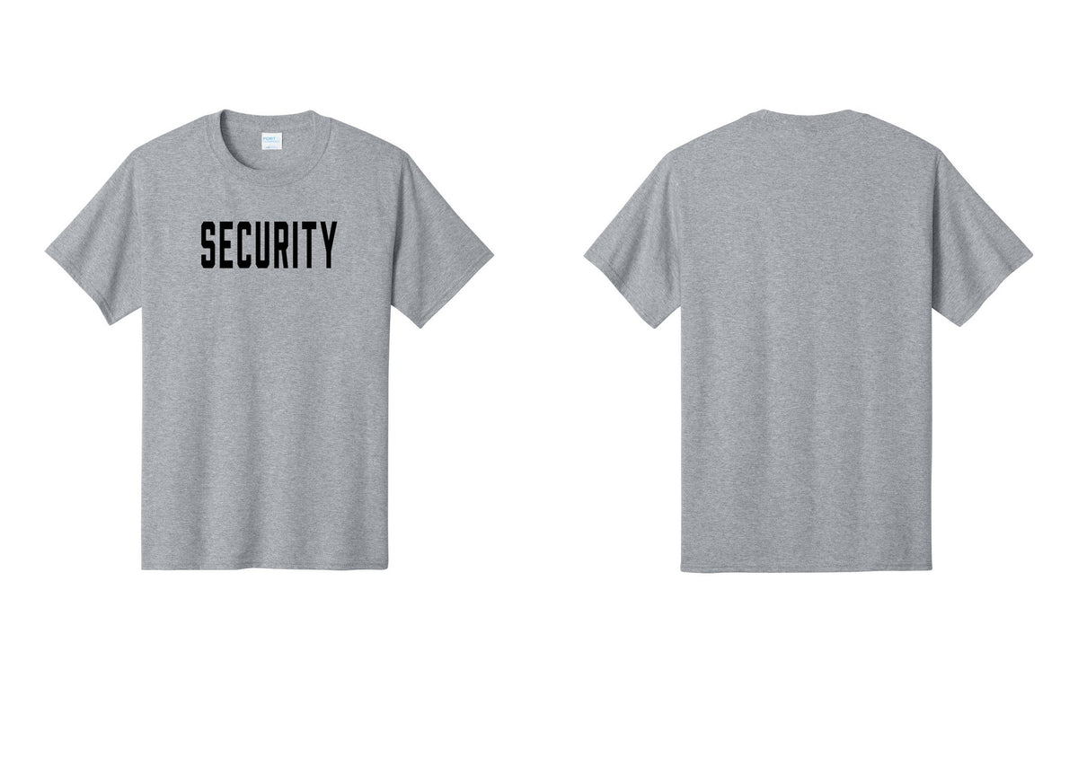NYC Factory Unisex Security Black T-Shirt - Front Only - Athletic Heather