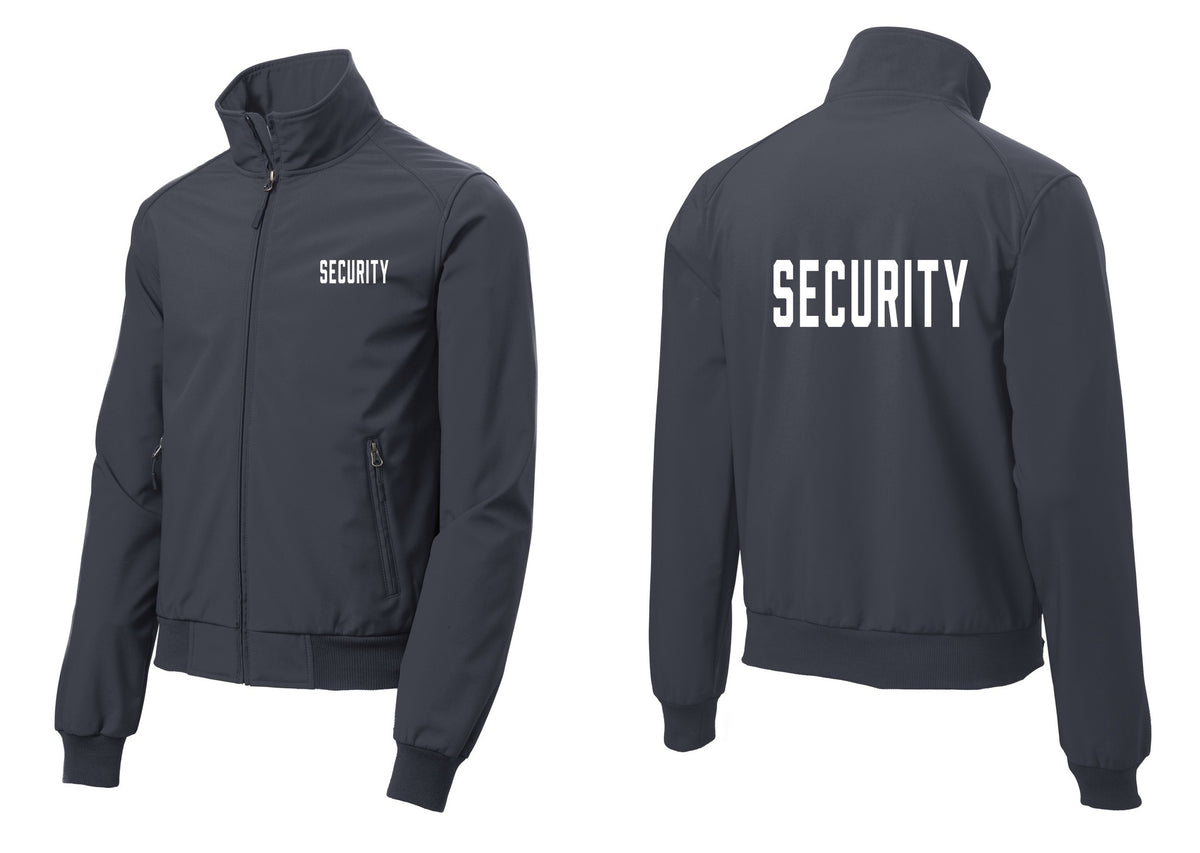 NYC Factory Security Soft Shell Bomber Jacket (Classic) - Chest + Back - Battleship Grey