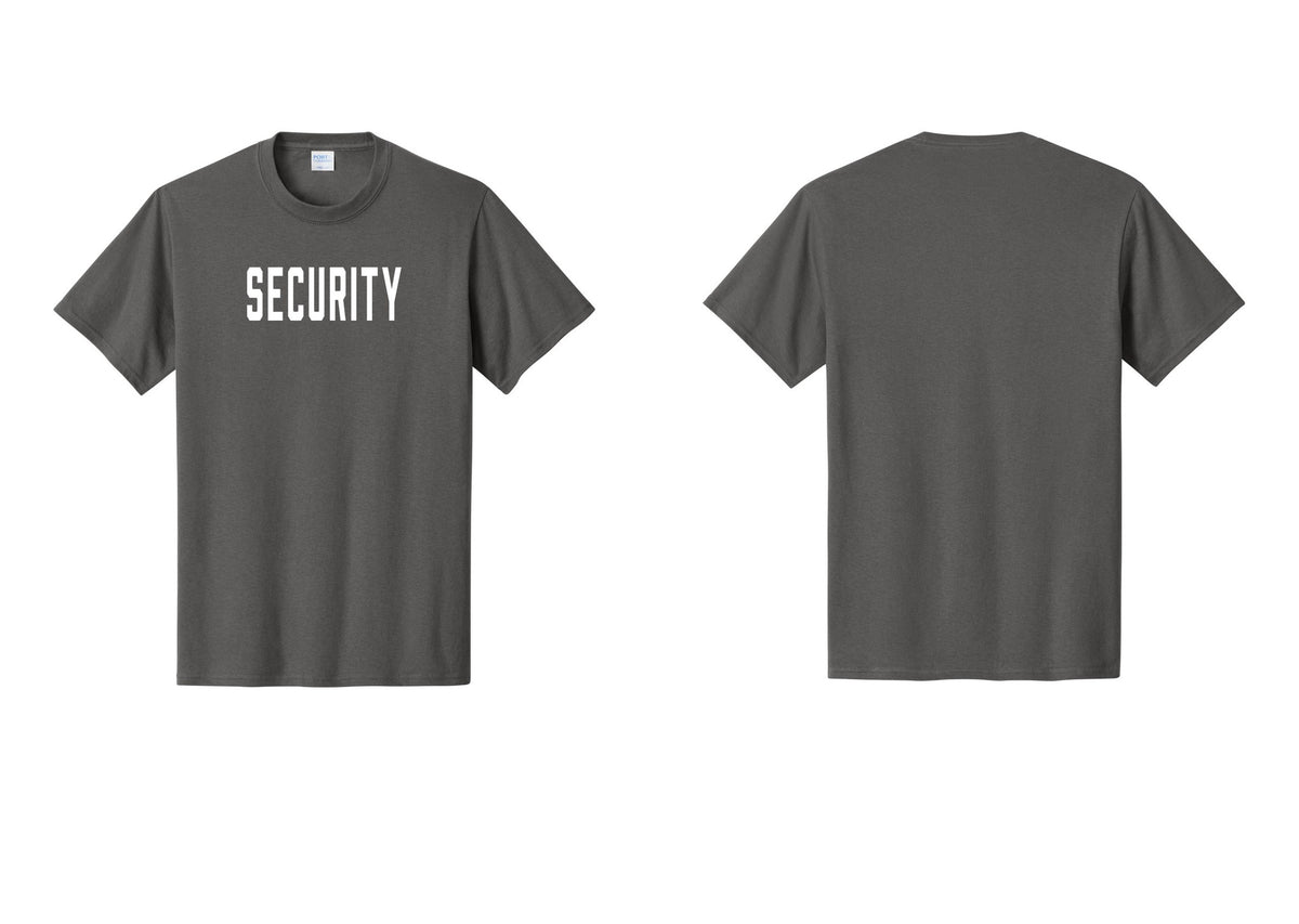 NYC Factory Security T-Shirt, Condensed Lettering - Front Only - Charcoal