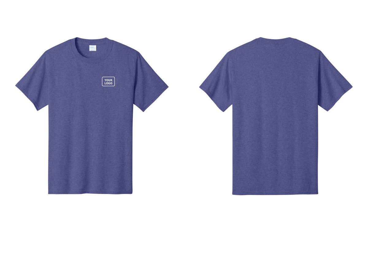 NYC Factory Custom Logo Security T-Shirt, Condensed Lettering - Your Logo Only - Heather Purple