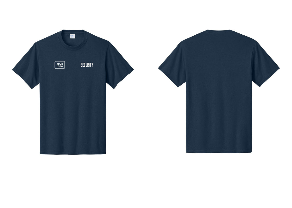 NYC Factory Unisex Security Custom Logo Black T-Shirt - SECURITY + Your Logo - Navy