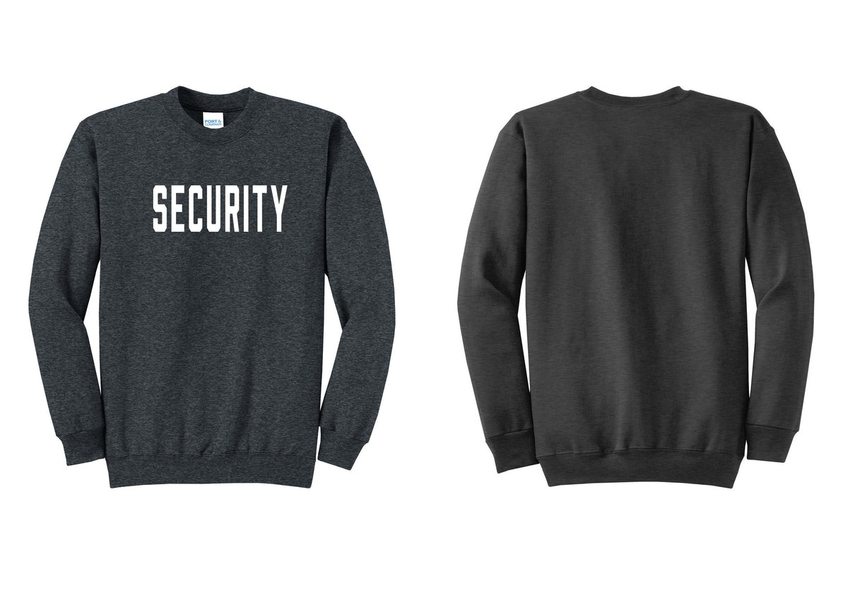NYC Factory Security Cotton Fleece Crewneck Sweatshirt (Classic) - Front Only - Dark Heather Grey