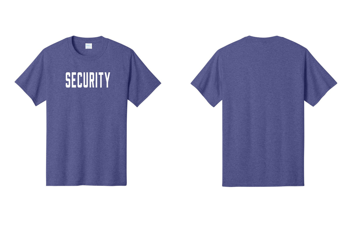 NYC Factory Unisex Security Black T-Shirt - Front Only - Heather Purple