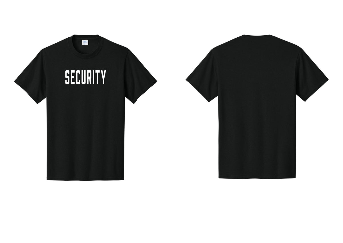 NYC Factory Security T-Shirt, Condensed Lettering - Front Only - Black