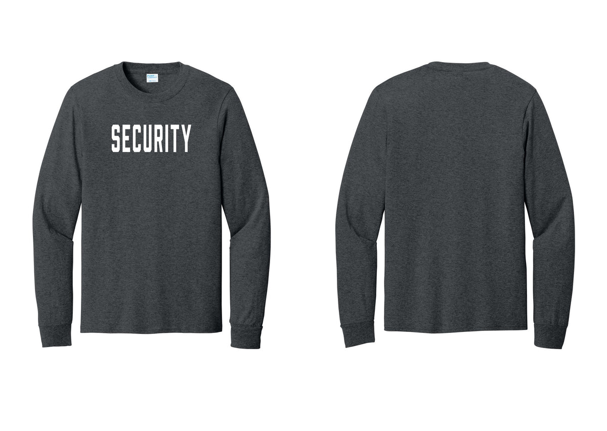 NYC Factory Security Cotton Long Sleeve T-Shirt (Classic) - Front Only - Dark Heather Grey