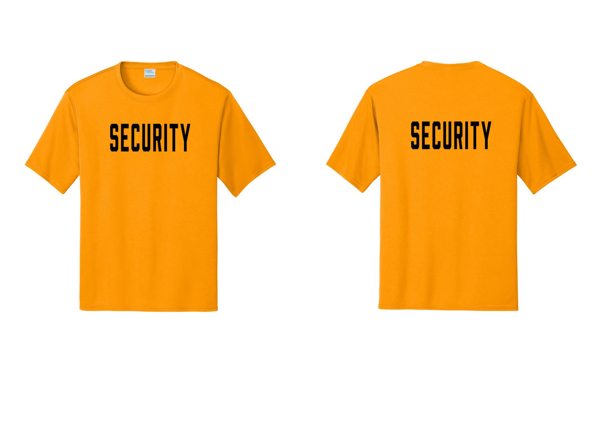 NYC Factory Security Performance T-Shirt (Classic) - Front + Back - Gold