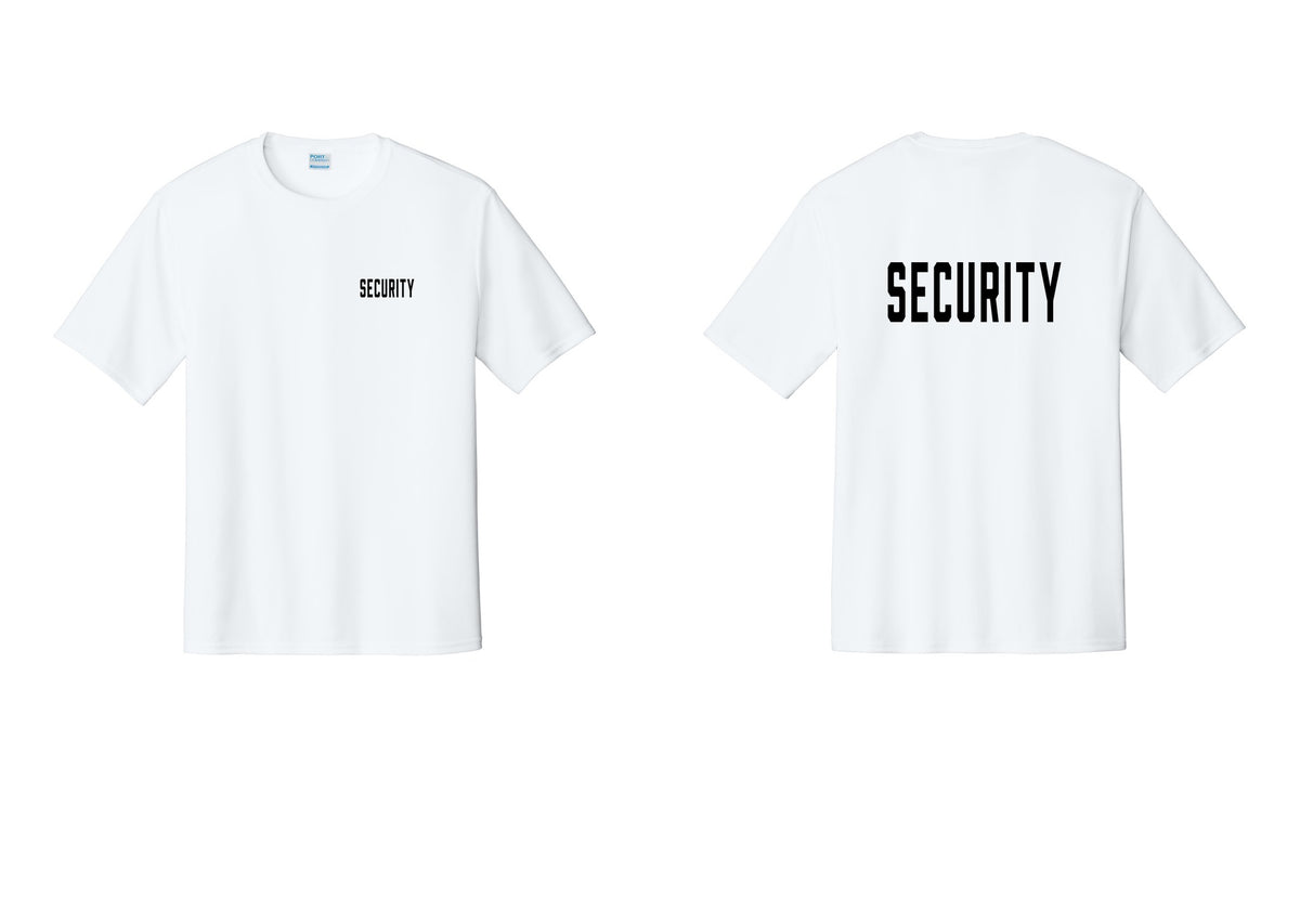 NYC Factory Security Performance T-Shirt (Classic) - Chest + Back - White