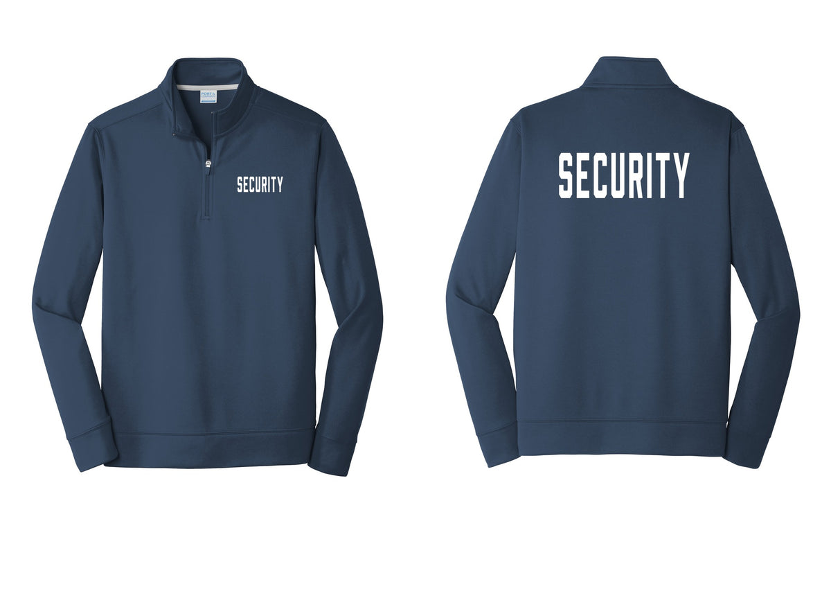 NYC Factory Security Performance Fleece 1/4-Zip Pullover Sweatshirt (Classic) - Chest + Back - Navy