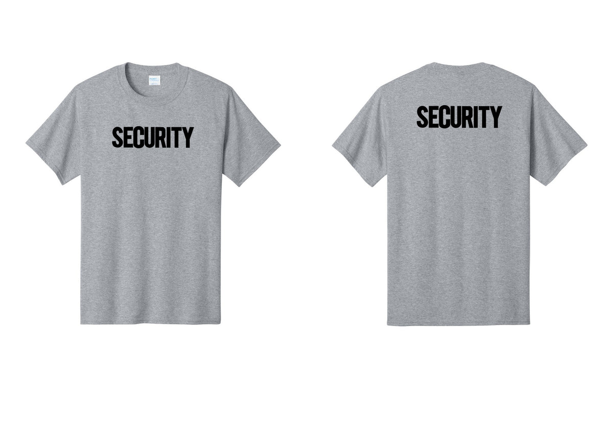 NYC Factory Men's Security Cotton T-Shirt - Front + Back - Athletic Heather