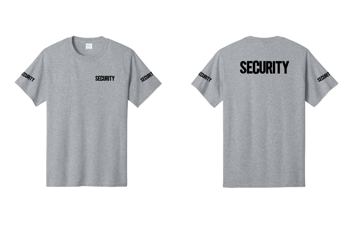 NYC Factory Men's Security Cotton T-Shirt - Chest + Back + Security Sleeves - Athletic Heather