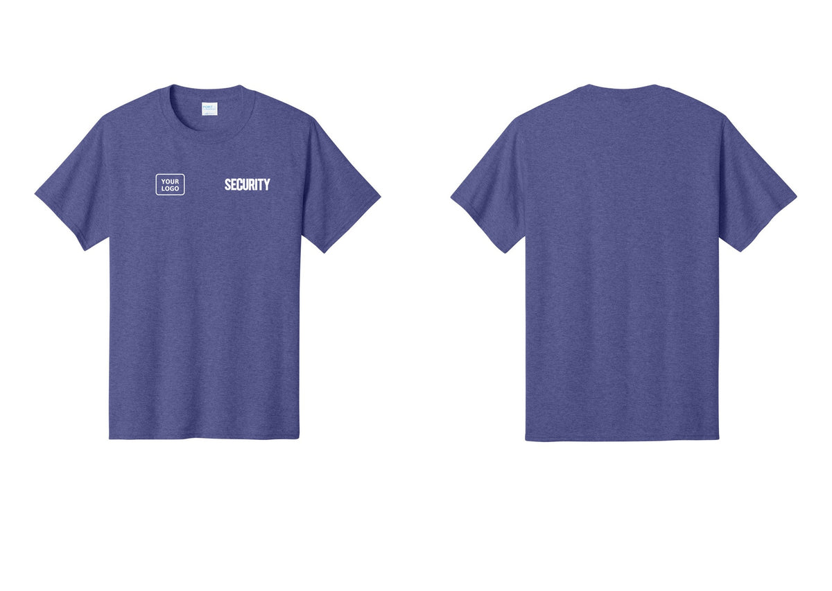 NYC Factory Custom Logo Men's Security Cotton T-Shirt - SECURITY + Your Logo - Heather Purple