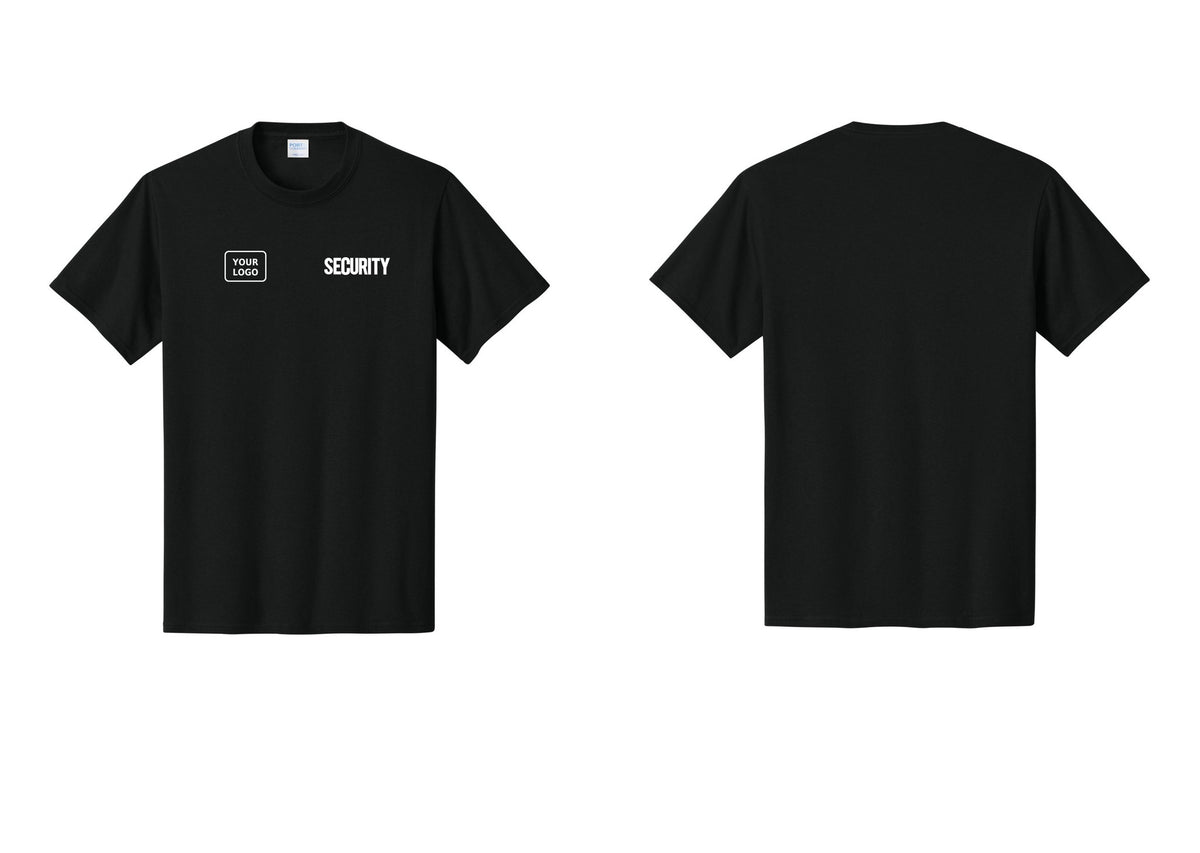 NYC Factory Custom Logo Men's Security Cotton T-Shirt - SECURITY + Your Logo - Black