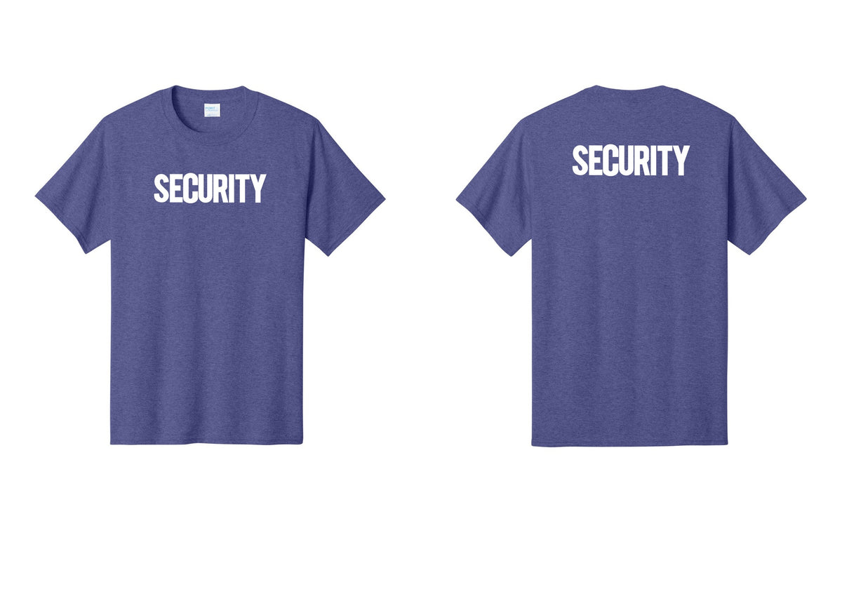 NYC Factory Men's Security Cotton T-Shirt - Front + Back - Heather Purple