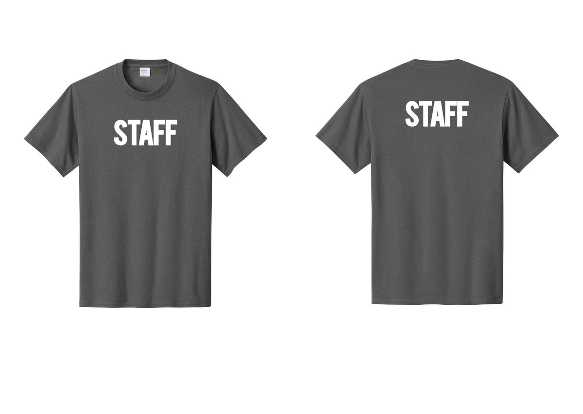 NYC Factory Staff T-Shirt, Bold Lettering - Front + Back - Charcoal