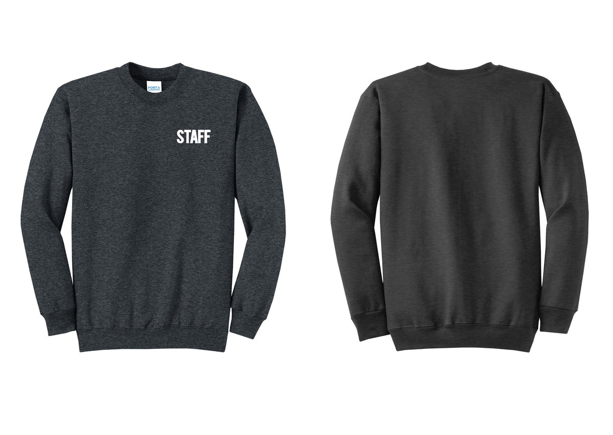 NYC Factory Staff Cotton Fleece Crewneck Sweatshirt (Bold) - Chest Only - Dark Heather Grey