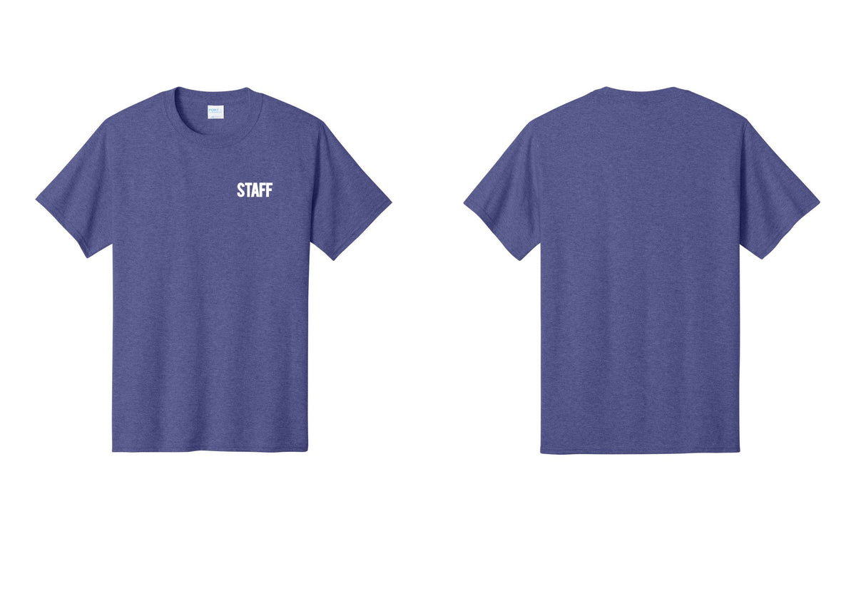 NYC Factory Staff T-Shirt, Bold Lettering - Chest Only - Heather Purple