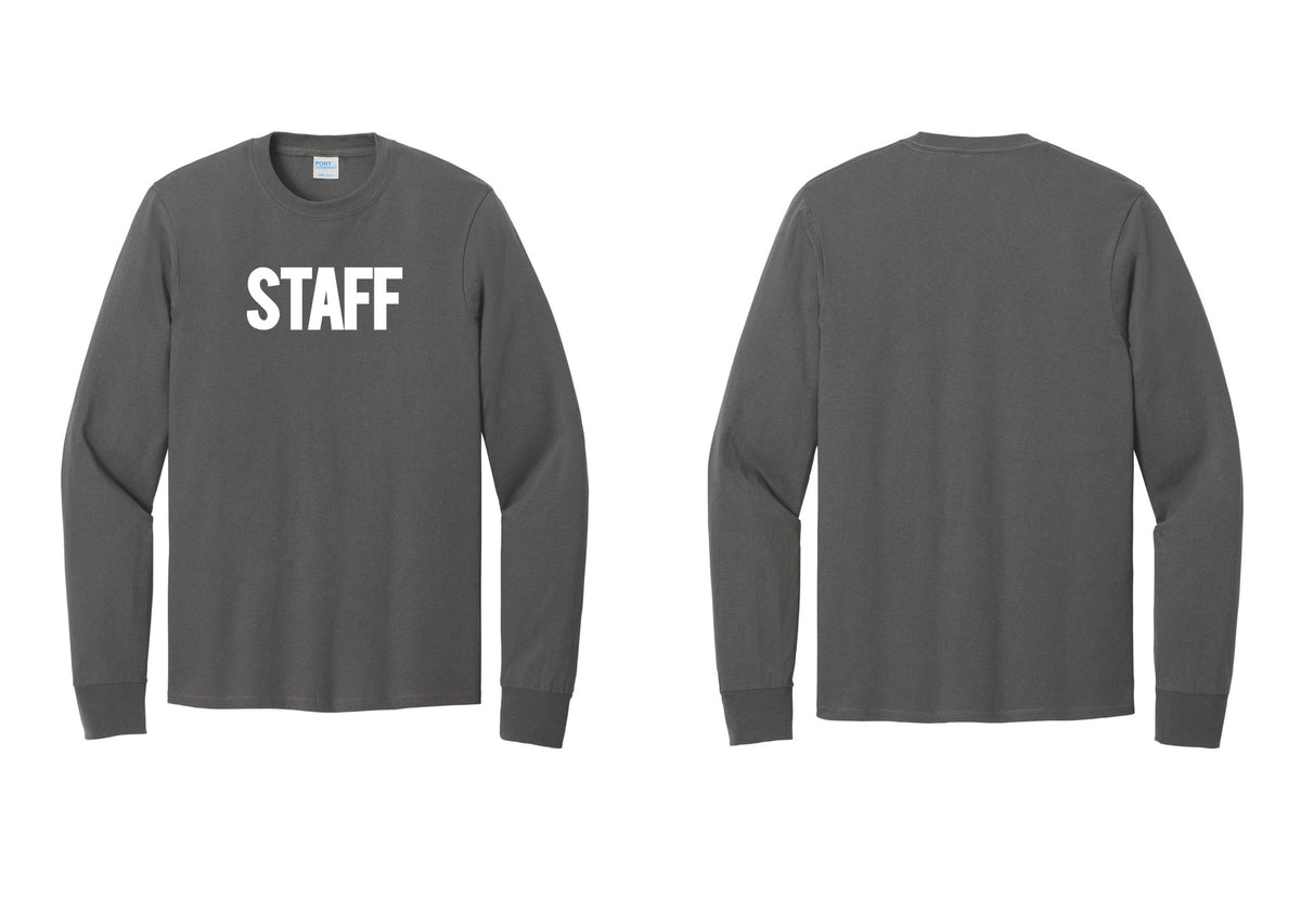 NYC Factory Staff Cotton Long Sleeve T-Shirt (Bold) - Front Only - Charcoal