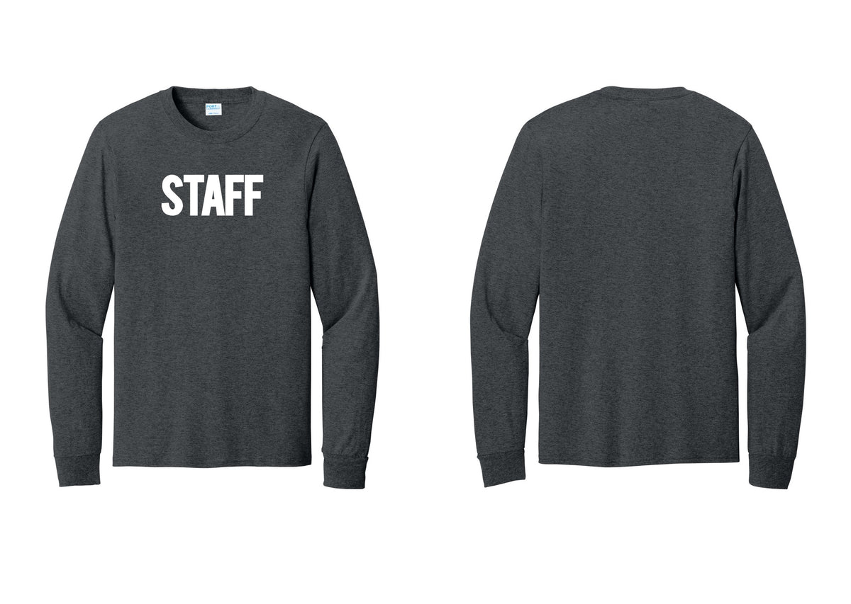 NYC Factory Staff Cotton Long Sleeve T-Shirt (Bold) - Front Only - Dark Heather Grey